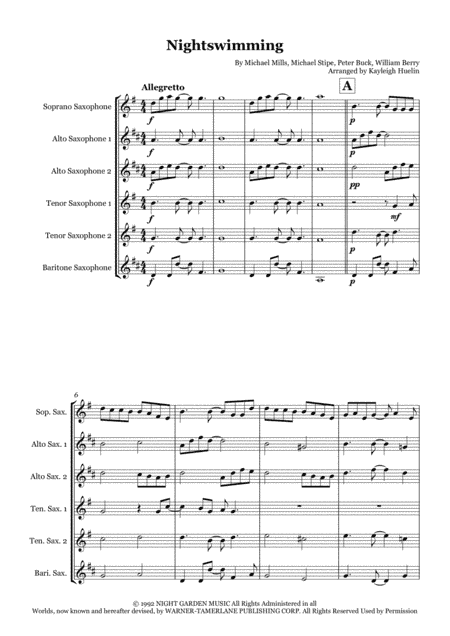 Nightswimming (arr. Kayleigh Huelin)