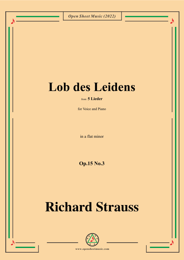 Richard Strauss-Lob des Leidens,in a flat minor,Op.15 No.3 (arr. OSM Press)