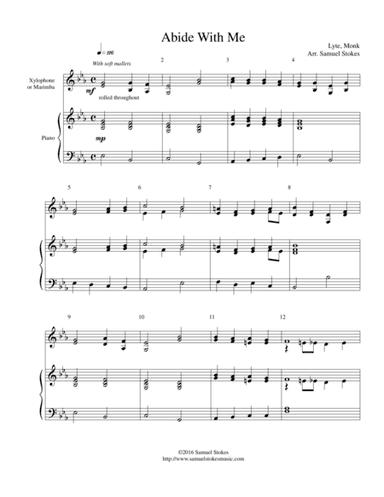 Abide With Me - xylophone/marimba with piano accompaniment (arr. Samuel Stokes)