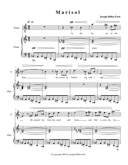 Marisol, from Loves Ancient and Forbidden - for tenor and piano