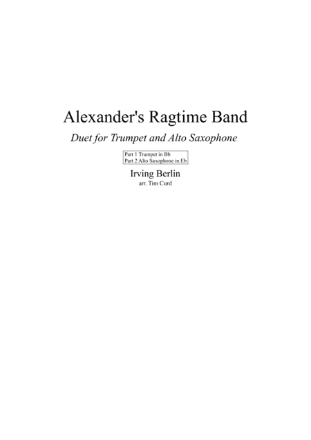 Alexander's Ragtime Band (arr. Tim Curd)