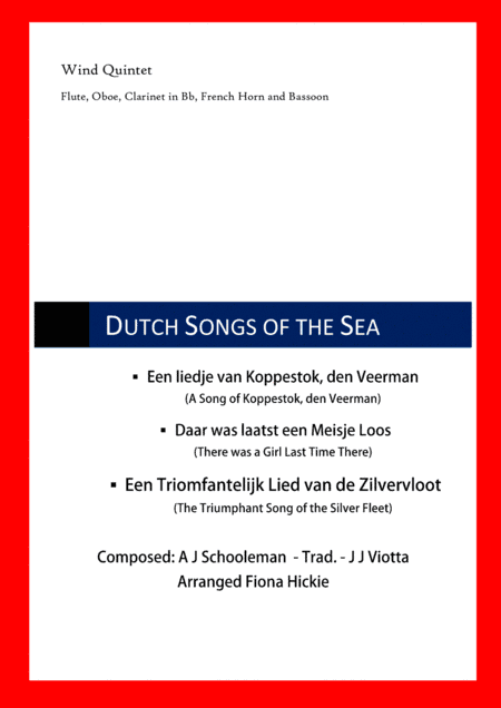 3 Dutch Songs of the Sea (arr. Fiona Hickie)