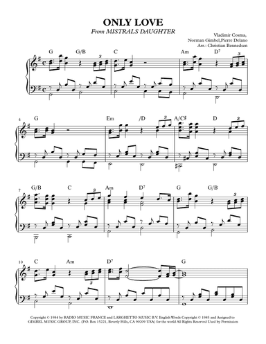 Only Love (l'amour En Heritage) (arr. Christian Bennedsen)