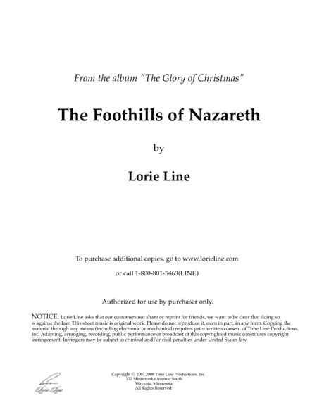 The Foothills Of Nazareth (arr. Lorie Line)