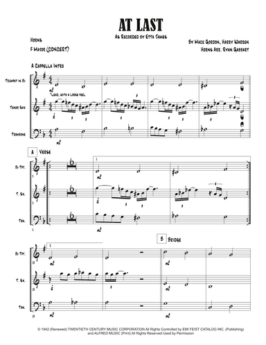 At Last (arr. Ryan Gabbart)