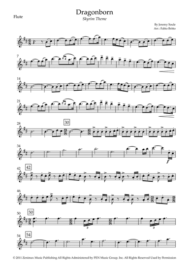 Dragonborn (skyrim Theme) (arr. Fabio Britto)