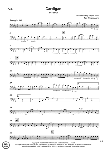 Cardigan (arr. Willem Aarts)