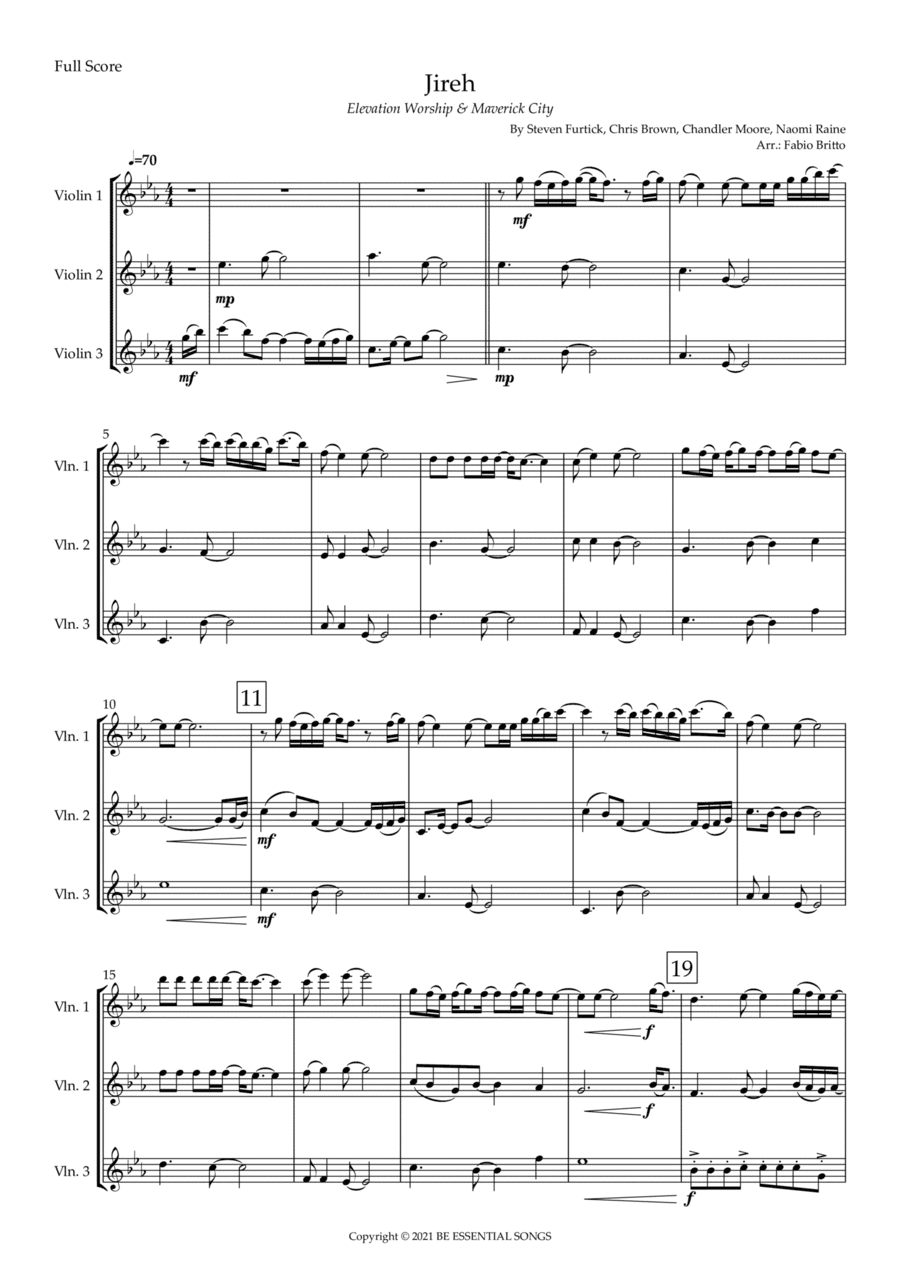 Jireh (arr. Fabio Britto)