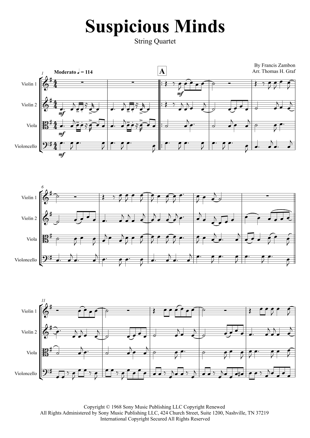 Suspicious Minds (arr. Thomas Graf)