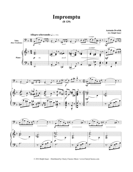 Impromptu for Tuba or Bass Trombone and Piano (arr. Ralph Sauer)