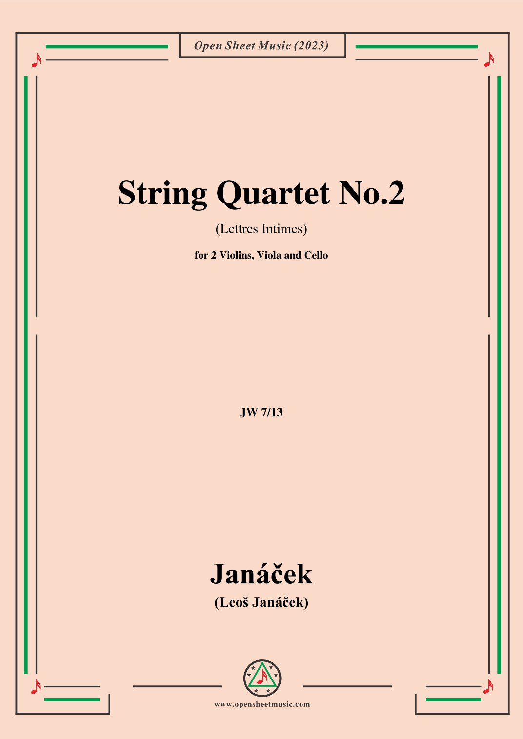 Janácek-String Quartet No.2(Lettres Intimes),JW 7/13 (arr. OSM Press)