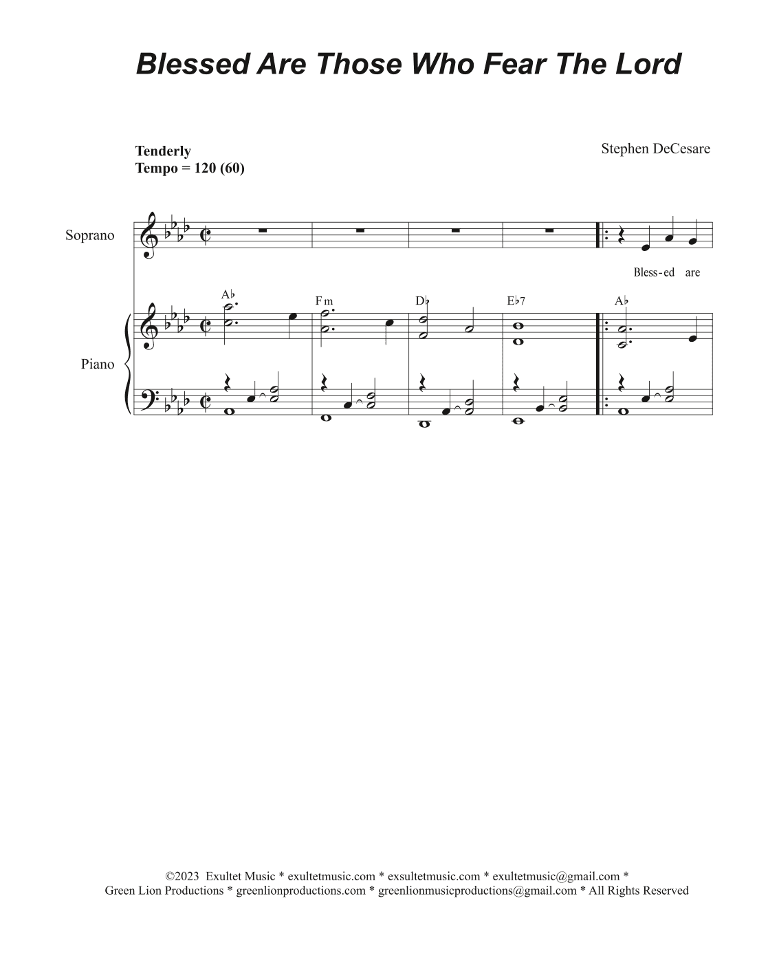 Blessed Are Those Who Fear The Lord (Vocal Trio - (SAB)