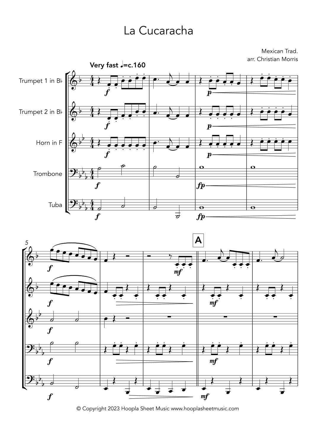 La Cucaracha (arr. Christian Morris)