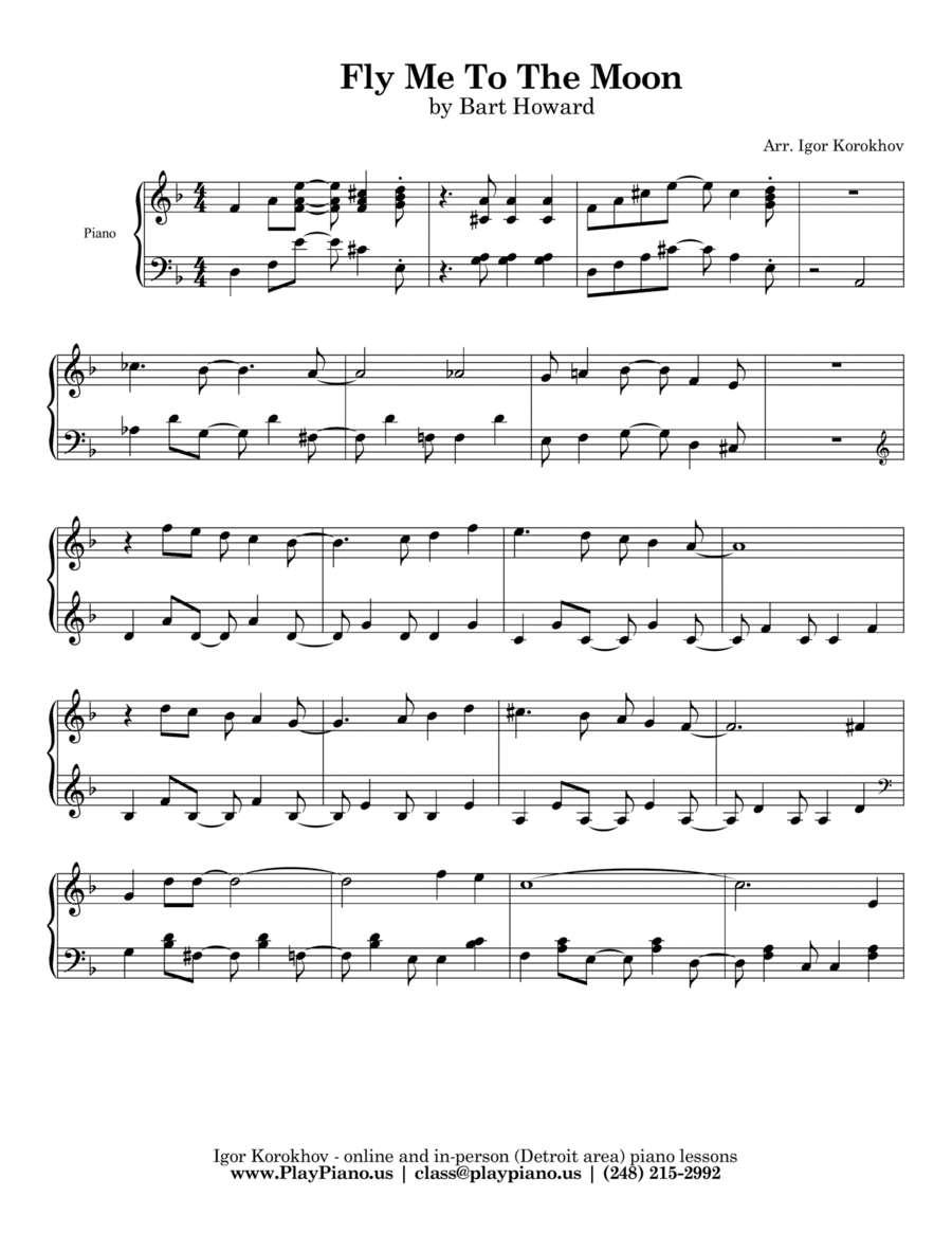 Fly Me To The Moon (in Other Words) (arr. Igor Korokhov)