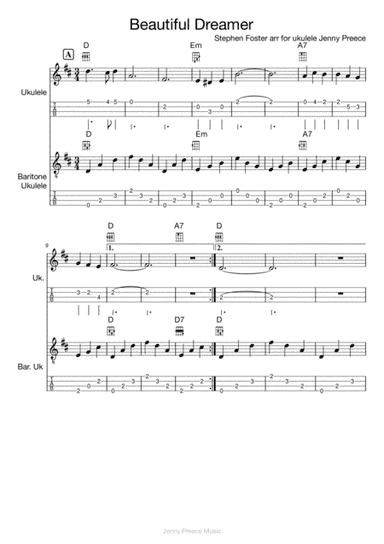 Beautiful Dreamer (arr. Jenny Preece Music)