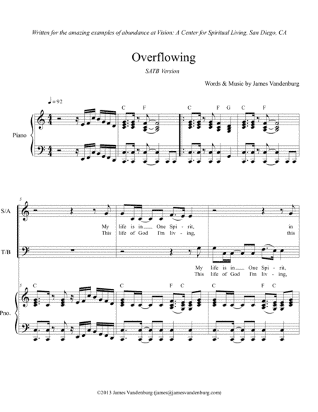 Overflowing ("A New Thought for Choirs" Edition)