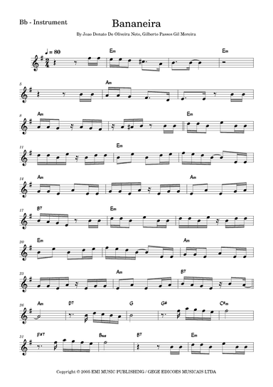 Bananeira (arr. Fabio Eduardo de Oliveira)