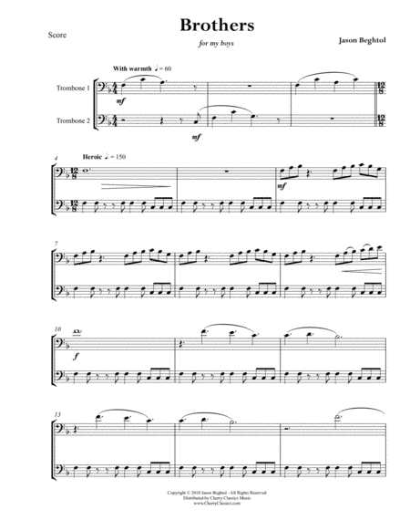 Brothers, duet for Trombones
