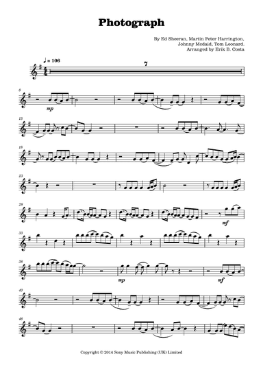 Photograph (arr. Erik B. Costa)