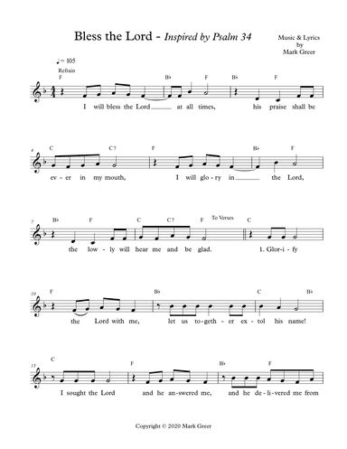 Bless the Lord - Inspired by Psalm 34