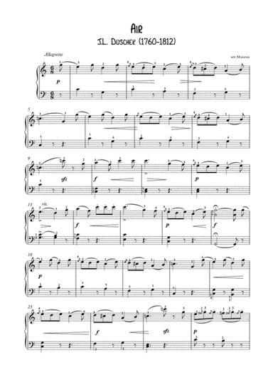 Air op6 by Dussek for easy piano (arr. PianoSheetNow)