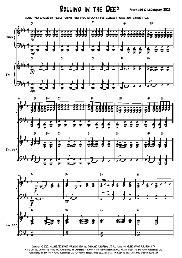 Rolling In The Deep (arr. Musiscorz)