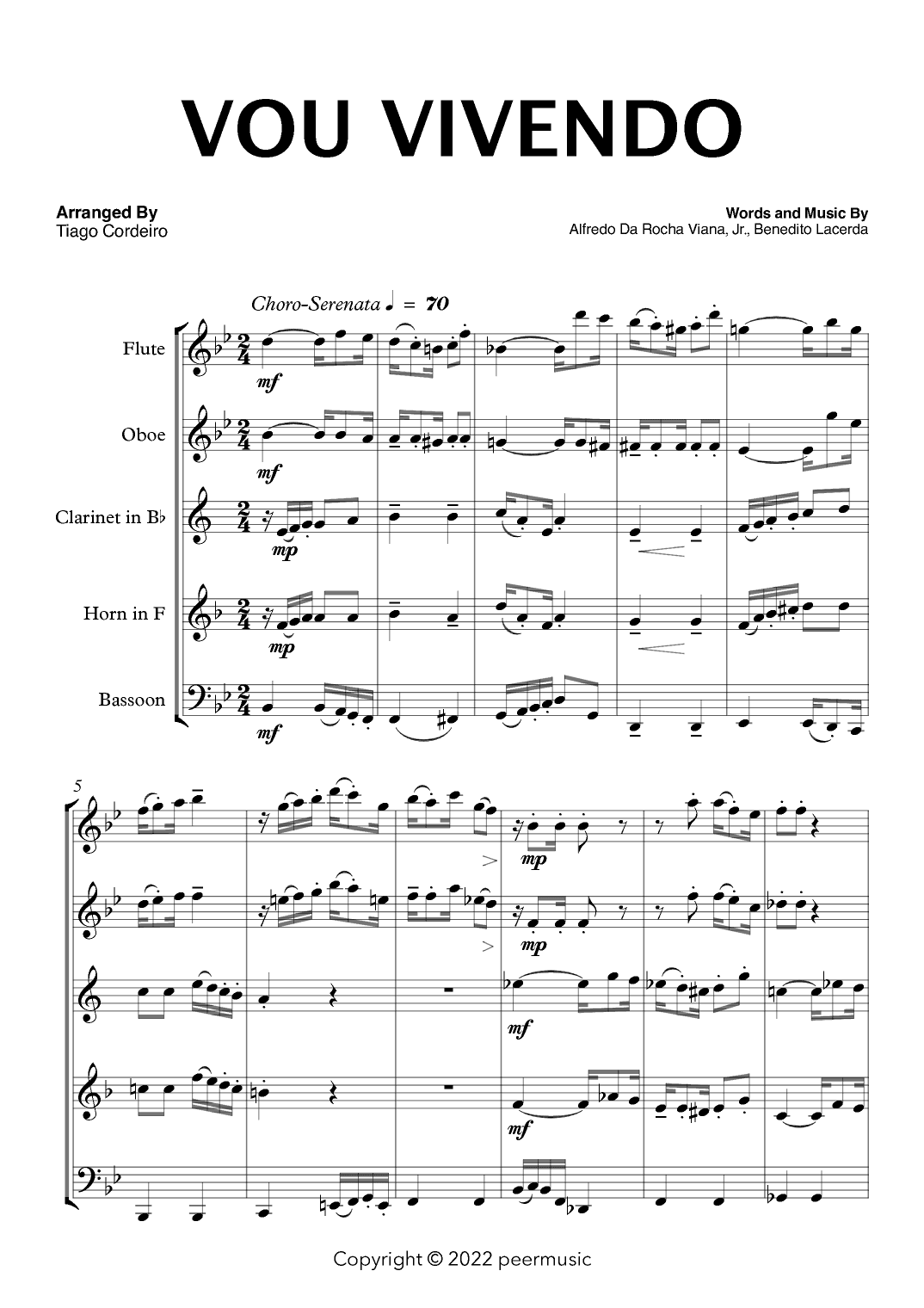 Vou Vivendo (arr. Tiago Cordeiro)