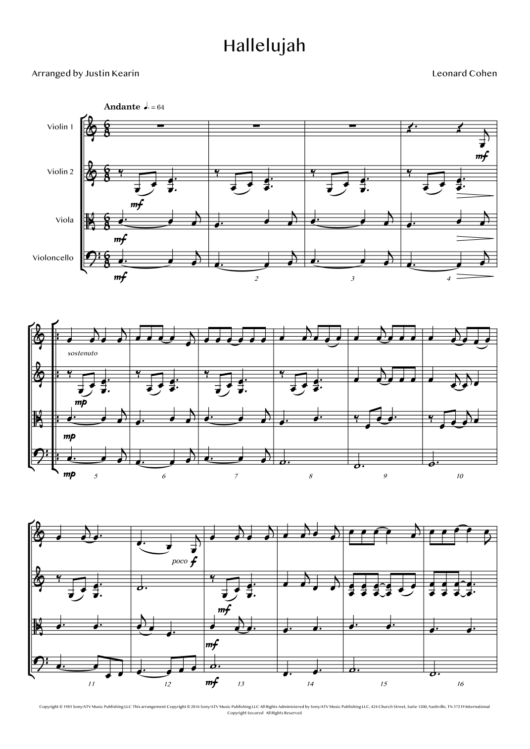 Hallelujah (arr. Justin Kearin)