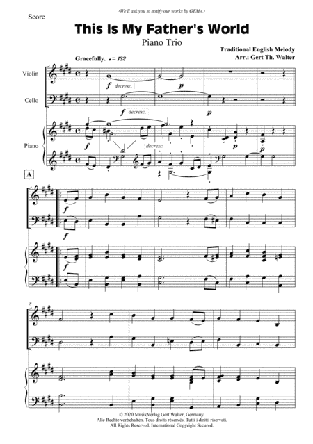 This Is My Father's World (arr. Gert Th. Walter)