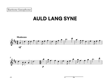Auld Lang Syne (for Baritone Sax) (arr. Cadenza Editions)