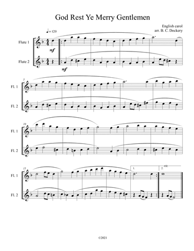 God Rest Ye Merry Gentlemen (Flute Duet) (arr. B. C. Dockery)