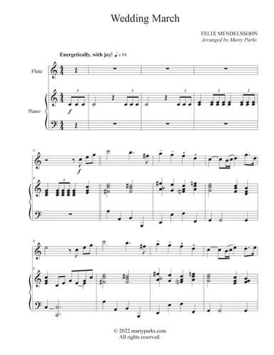 Wedding March (Flute-Piano) (arr. Marty Parks)