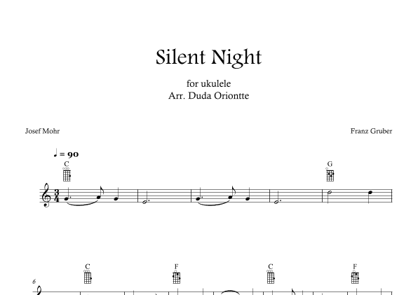 Silent Night (C major - TABS - no lyrics) (arr. Duda Oriontte)
