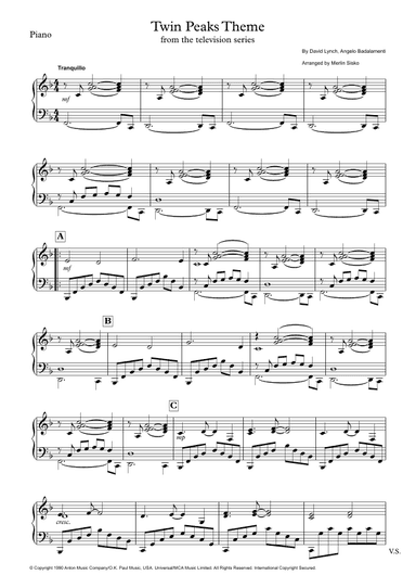Twin Peaks Theme (arr. Merlin Sisko)