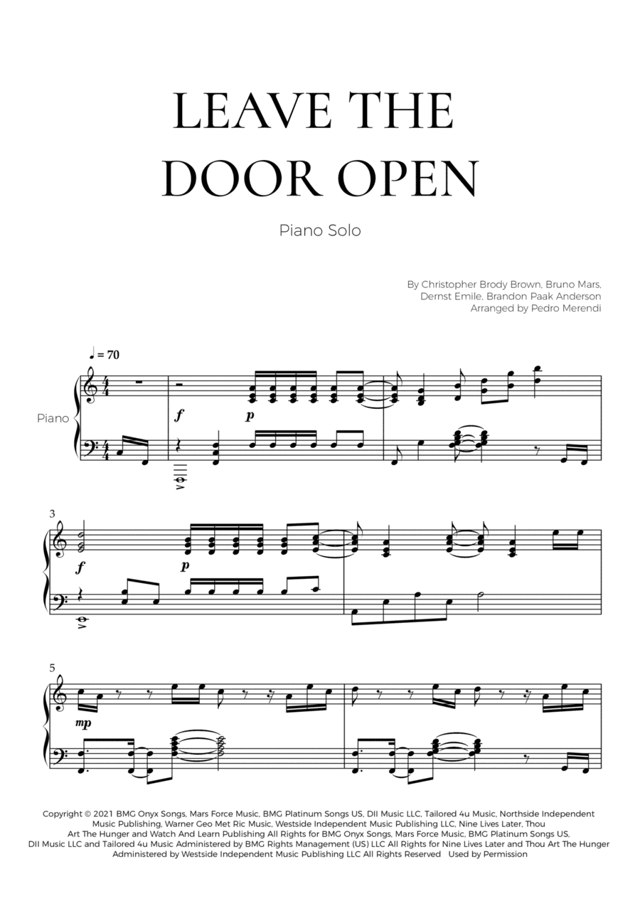 Leave The Door Open (arr. Pedro Merendi)