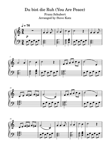 Du bist die Ruh (arr. Steve Katz)