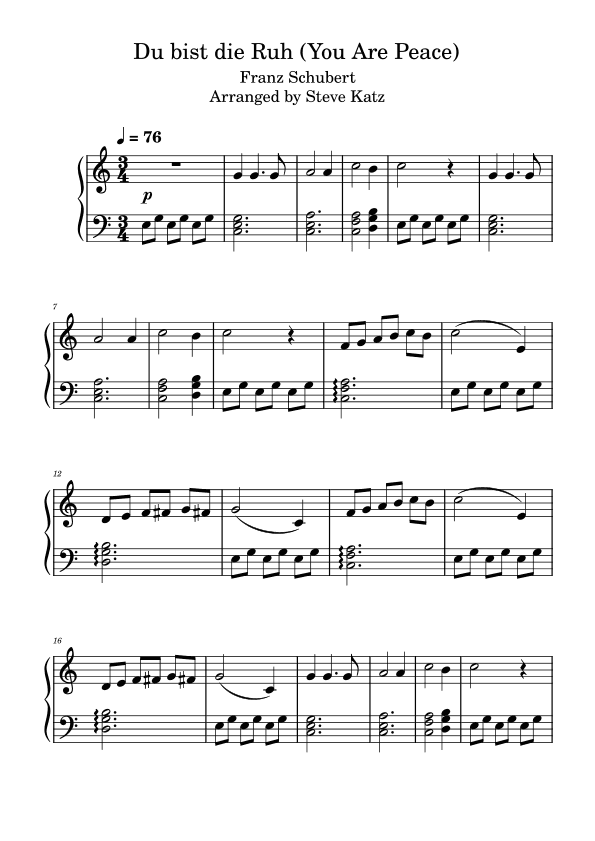 Du bist die Ruh (arr. Steve Katz)