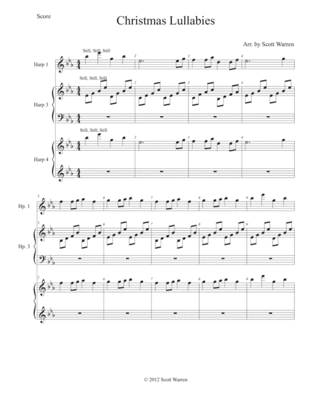 Christmas Lullabies for 2, 3, or 4 Harps (arr. Scott Warren)
