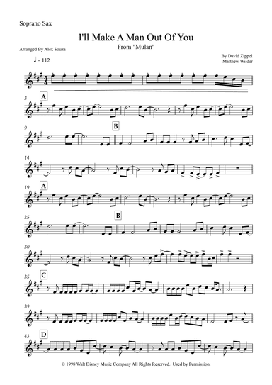 I'll Make A Man Out Of You (arr. Alex Souza)