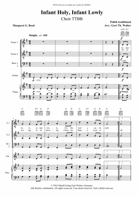 Infant Holy, Infant Lowly (arr. Gert Th. Walter)