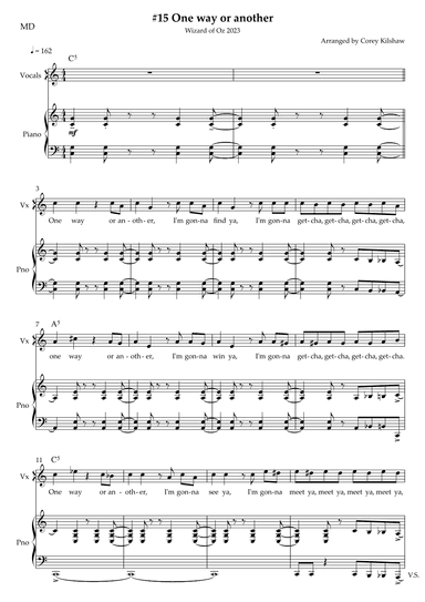 One Way Or Another (teenage Kicks) (arr. Corey Kilshaw)