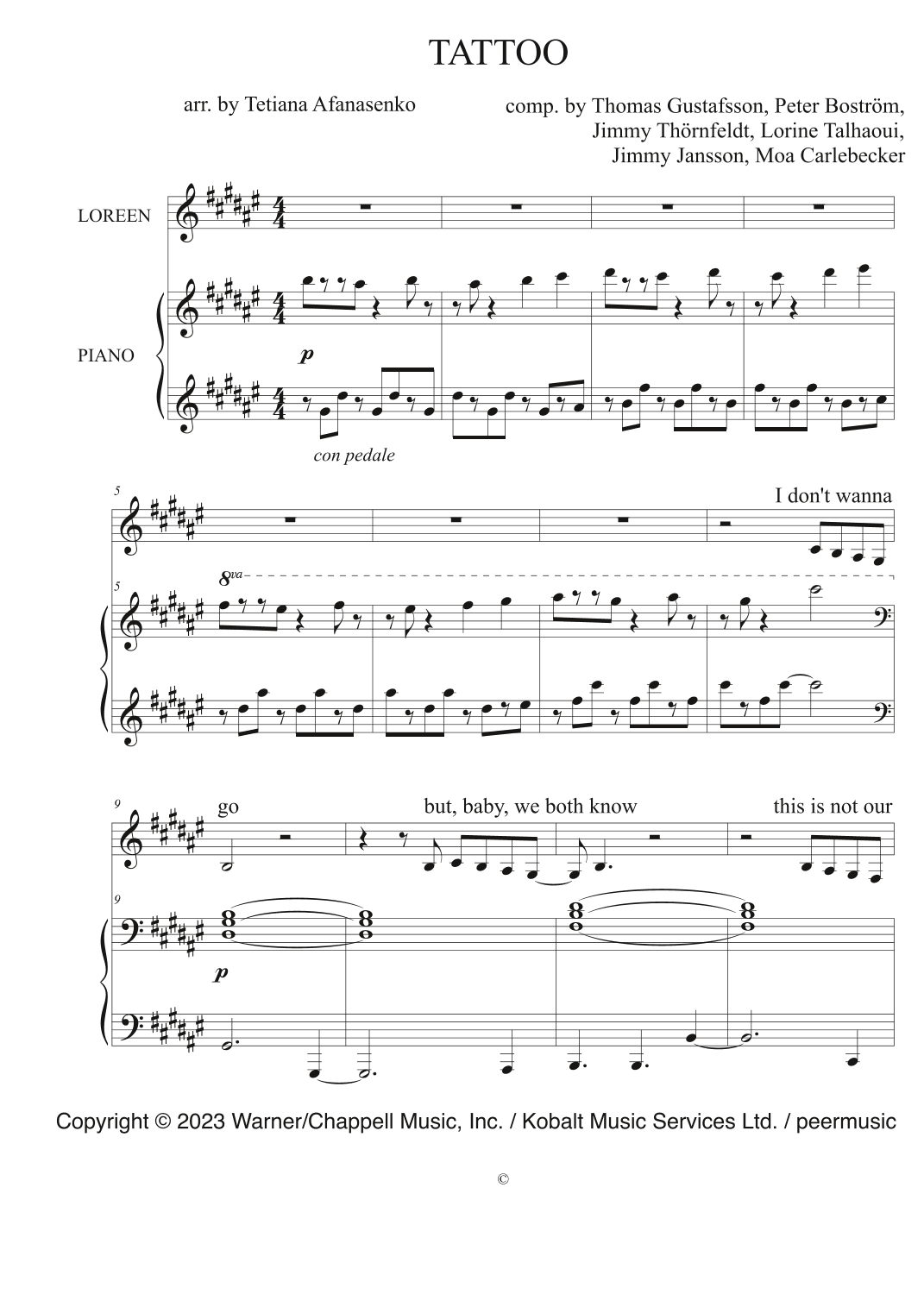 Tattoo (arr. Tetiana Afanasenko)