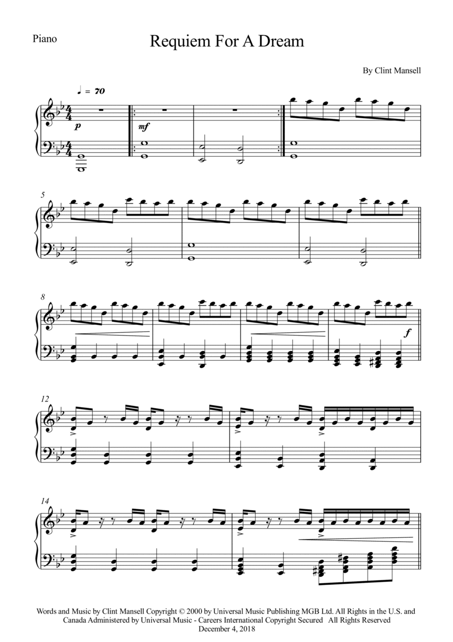 Requiem For A Dream (arr. Wesley S. SIlva)