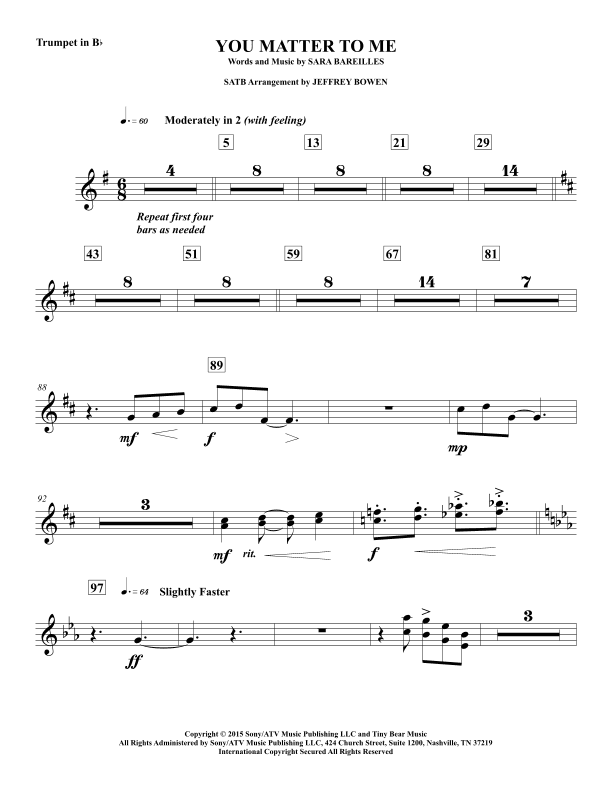 You Matter To Me (arr. Jeffrey Bowen)