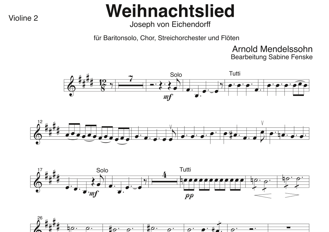 Weihnachtslied (arr. Sabine Fenske)