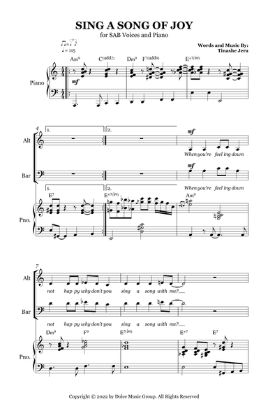 Sing a song of Joy (SAB Choir)