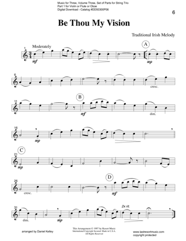 Be Thou My Vision for String Trio (or Wind Trio) (arr. Last Resort Music Publishing)