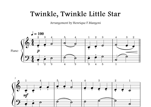 Twinkle, Twinkle Little Star (arr. Henrique F Mangoni)