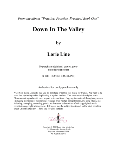 Down In The Valley - EASY! (arr. Lorie Line)