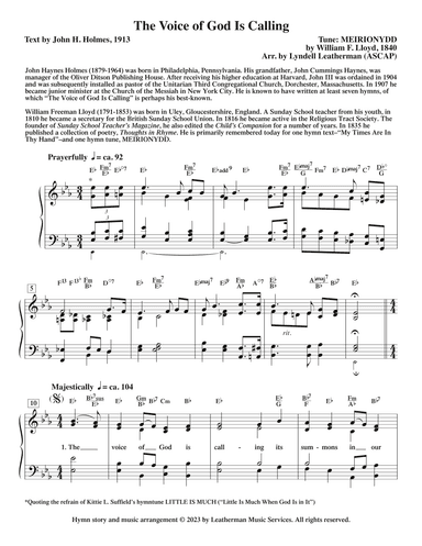 The Voice of God Is Calling (arr. Lyndell Leatherman)